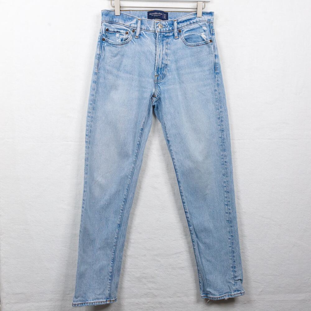 ABERCROMBIE & FITCH Vintage Stretch Straight Jeans Light Wash Mens Sz 31x31